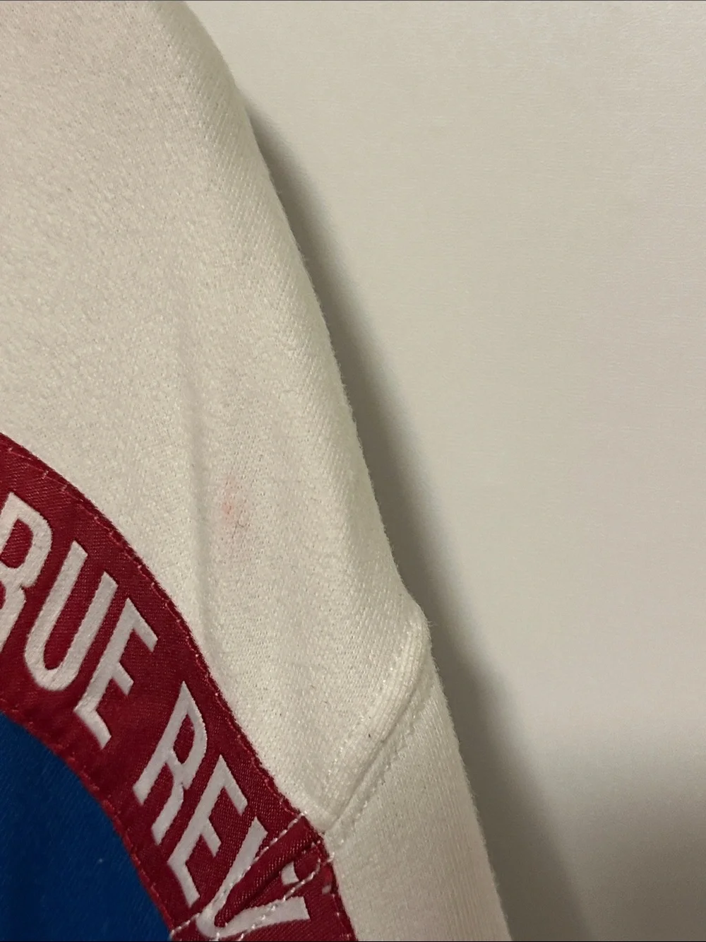 True Religion Blue, White & Red Logo Tape Zip Hoodie